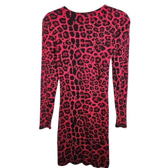 Desigual Women’s Leopard Mini Dress Red M Animal Print Whimsygoth Art-to-Wear - Picture 3 of 10